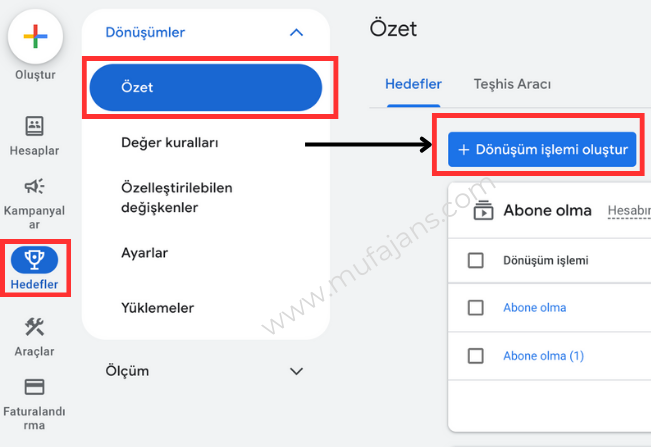 Google Ads dönüşüm kurulumu